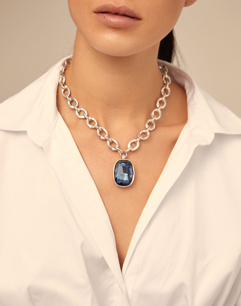 Light blue 2025 crystal necklace
