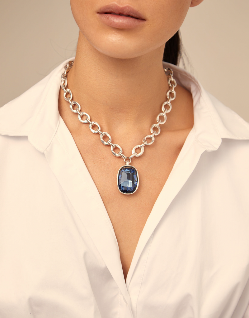 Light it Up Blue Crystal Necklace