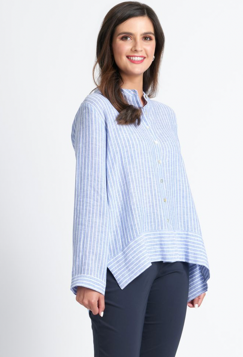 Sky Stripe Hilo Linen Shirt