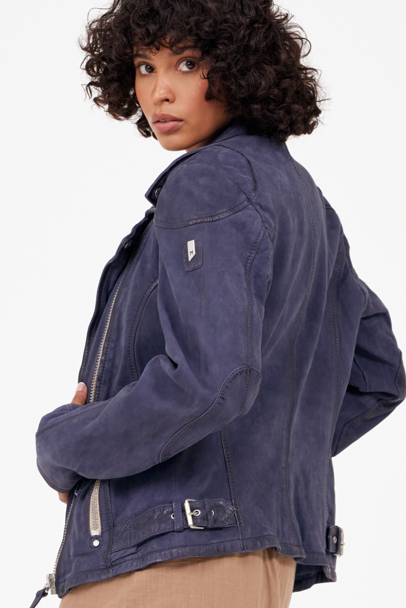 Navy Suede Leather Jacket