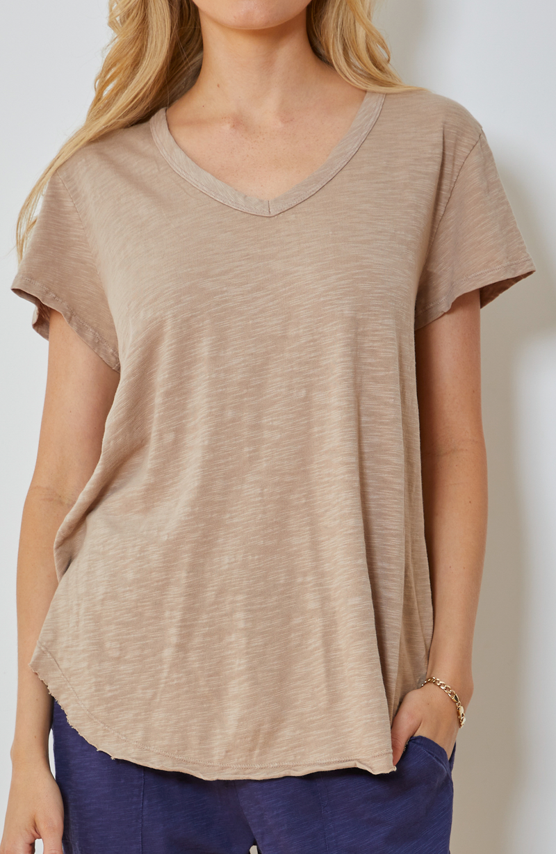 Taupe Short Sleeve Top
