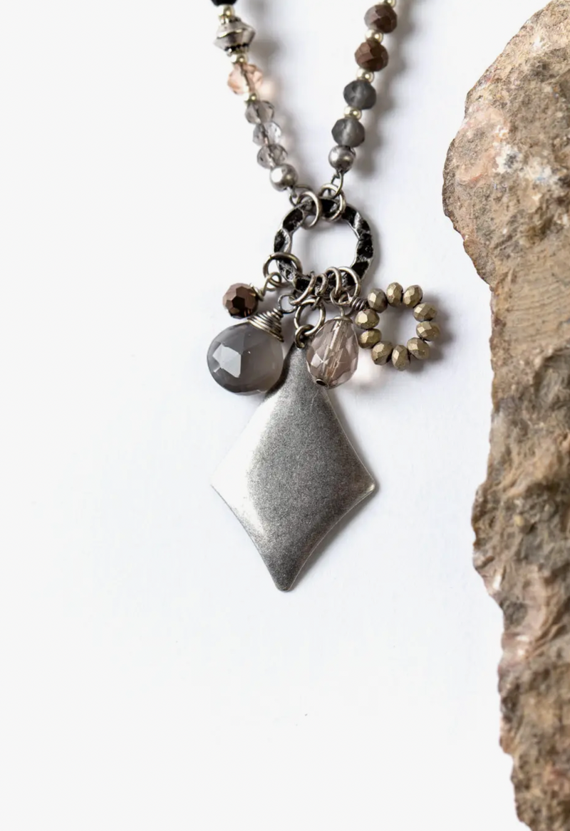 Smoky Quartz & Moonstone Necklace