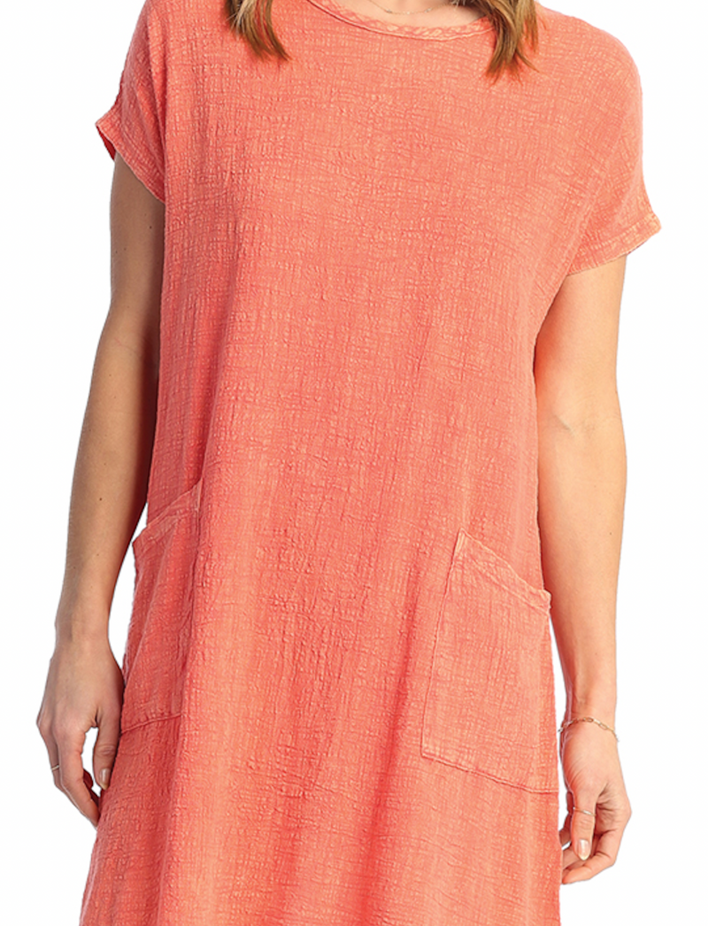 Coral Mineral Gauze Dress