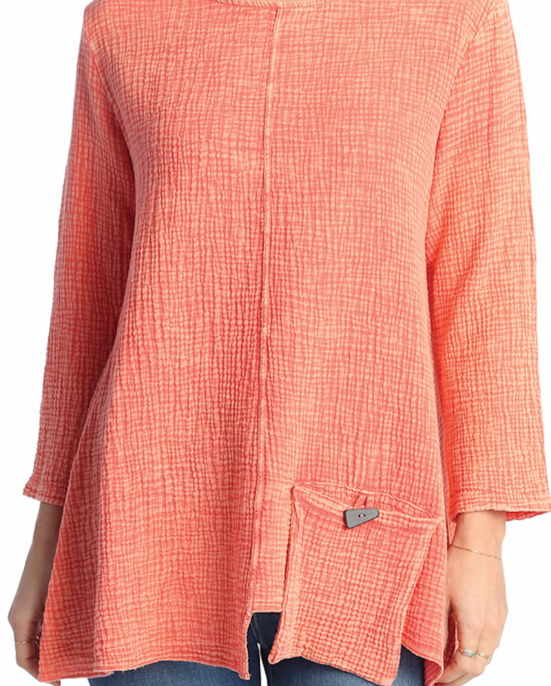 Coral Double Gauze Top