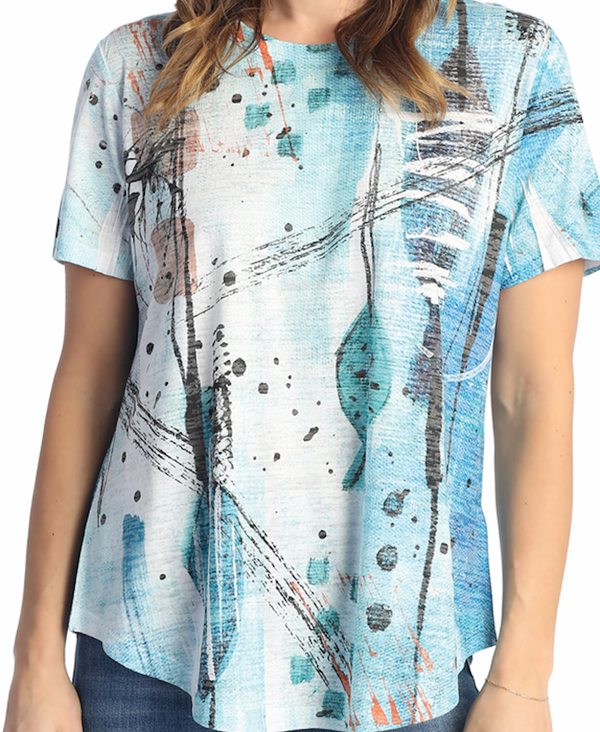 Abstract Leaf Crew Top