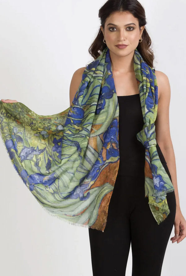Irises Wool Shawl