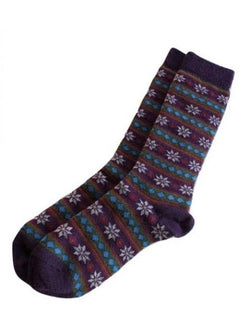 Purple Star Stripe Alpaca Socks