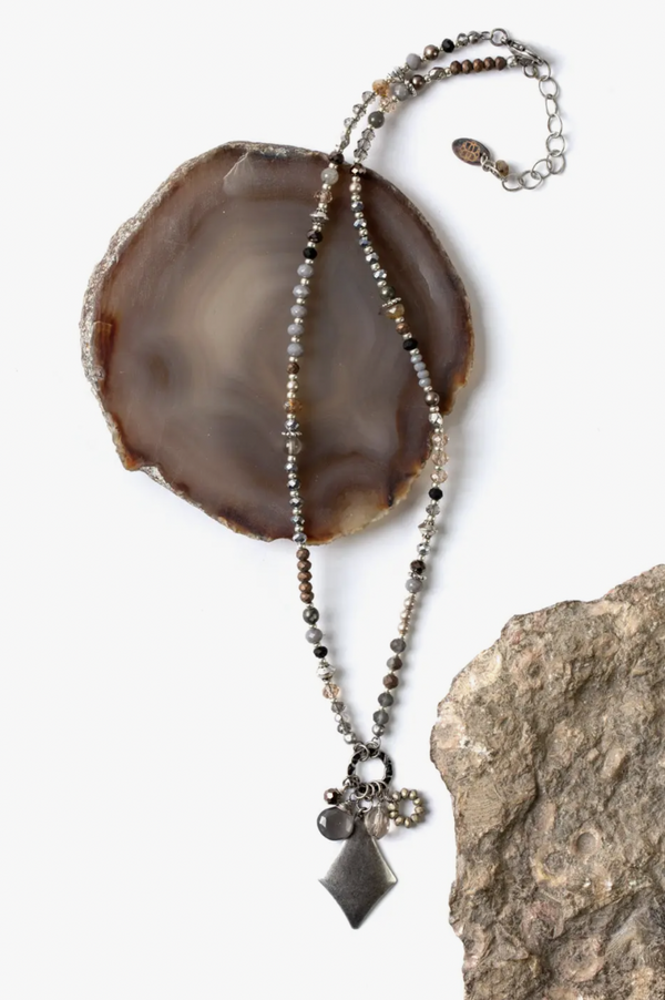 Smoky Quartz & Moonstone Necklace