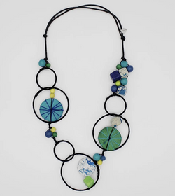 Blue Hayden Disk Necklace