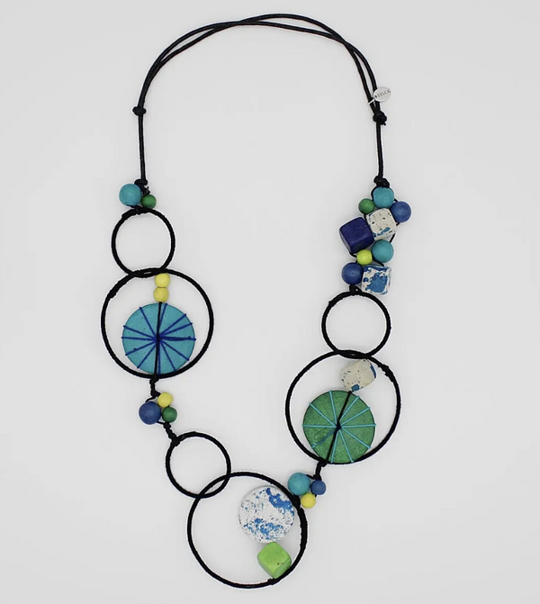 Blue Hayden Disk Necklace