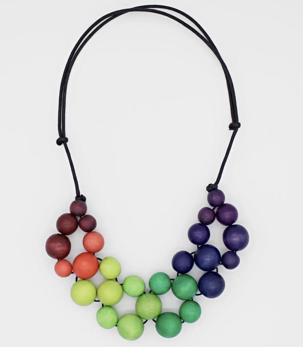 Multi-Color Ombre Beaded Necklace