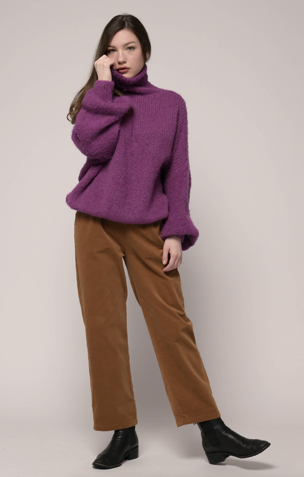 Super Soft Turtleneck Sweater Purple