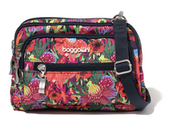 Tropical Floral Triple Zip Bag