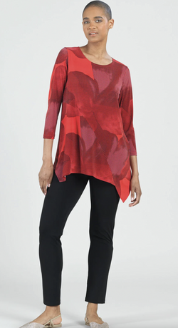 Red Grid Flow Tunic