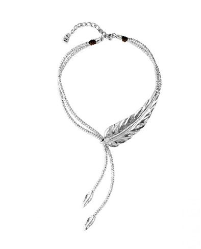 Feather Statement Silver Necklace