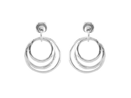 Silver Triple Loop Earring