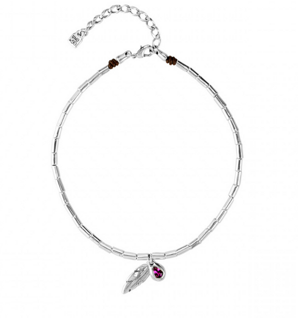 Leaf & Crystal Beaded Neckalce