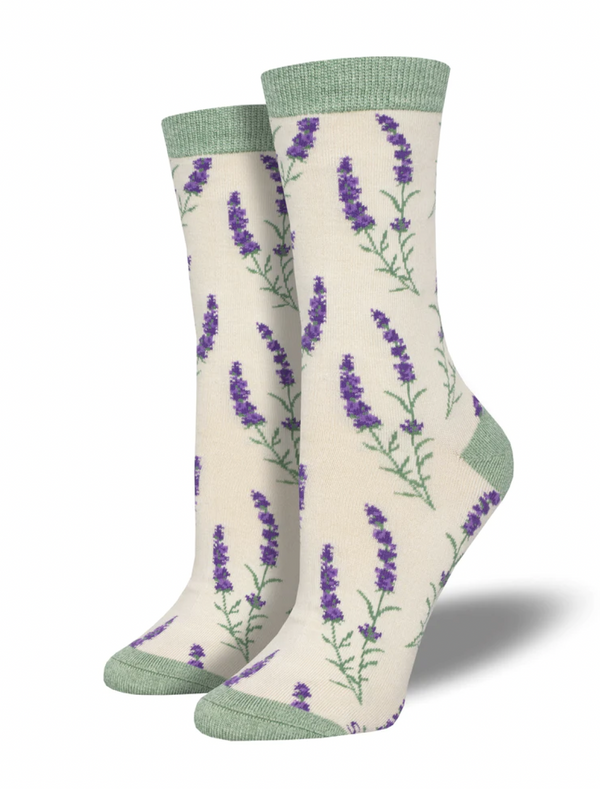 Ivory  Lavender Bamboo Socks