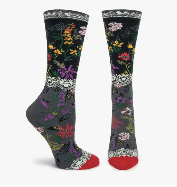 Garden Lace Floral Lace Sock