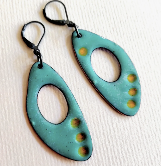 Wings Sterling & Enamel Earrings