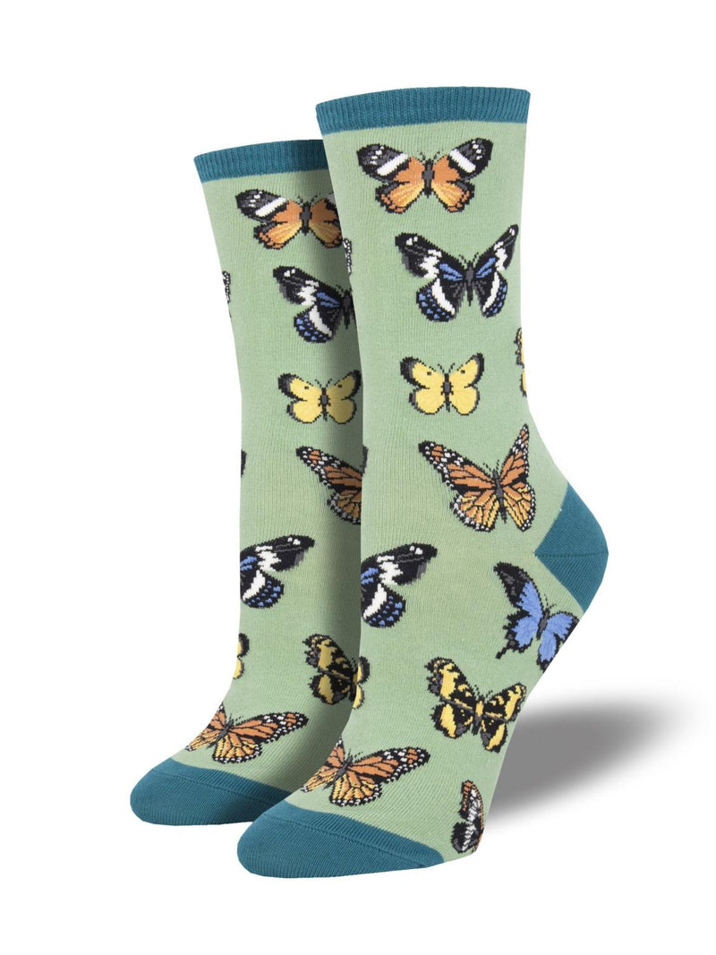 Sage Butterfly Sock