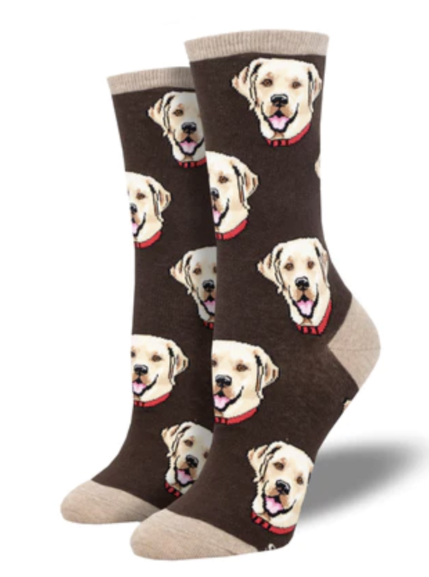 Brown Labrador Crew Sock