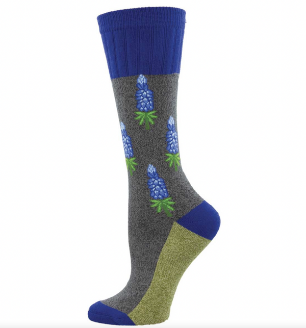 Blue Bonnet Cotton Blend Socks