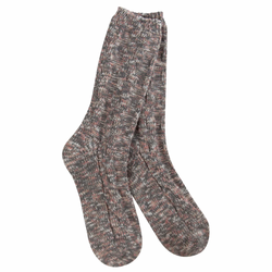 Smokey Cable Tweed Crew Sock