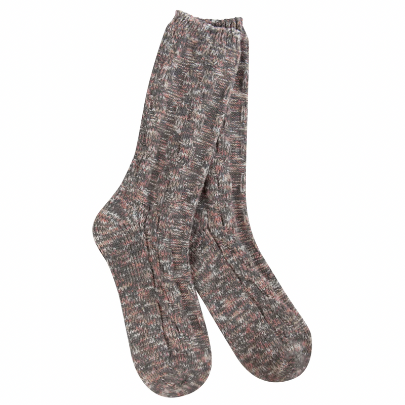Smokey Cable Tweed Crew Sock