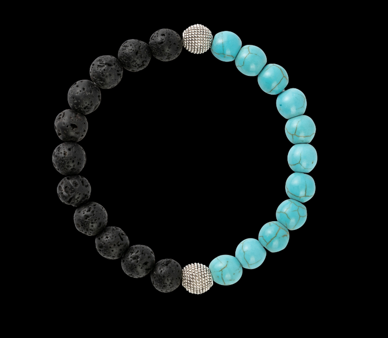 Turquoise & Lava Aromatherapy Bracelet