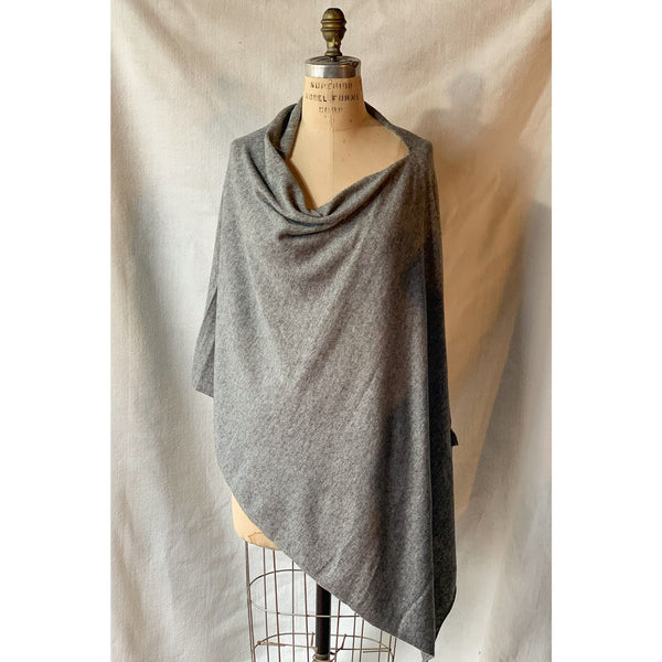 Grey Cashmere Poncho