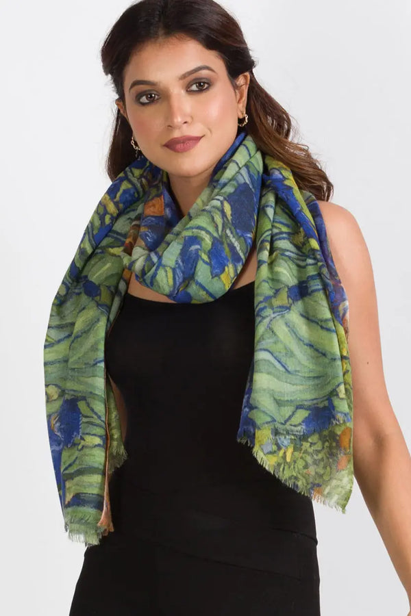 Irises Wool Shawl