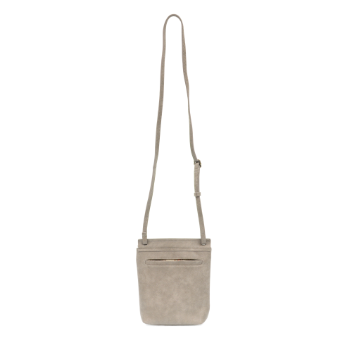 Grey Front Flap Crossbody Bag