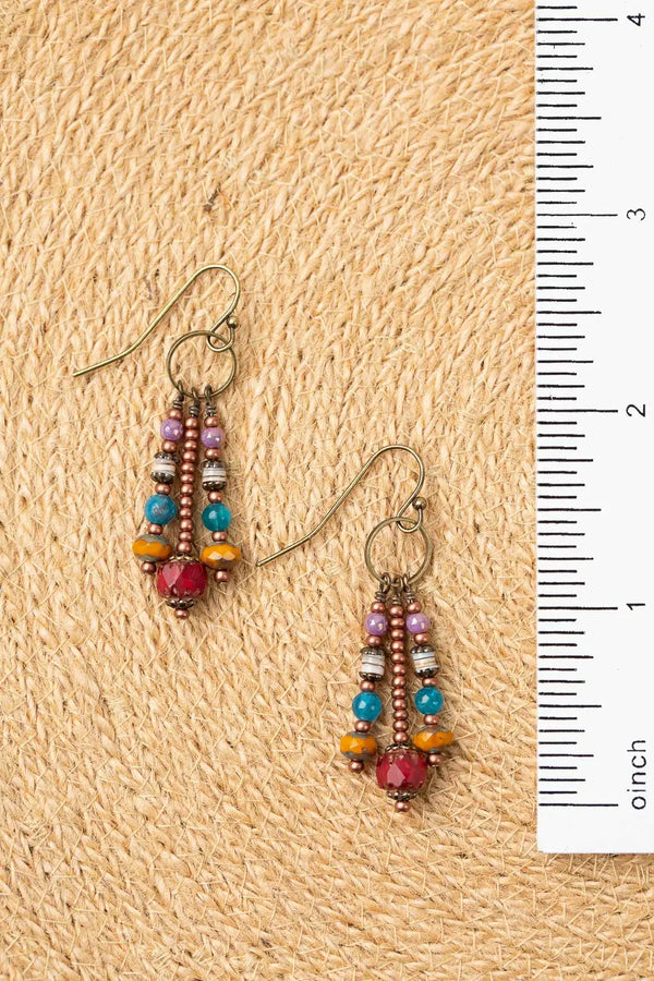 Boho Czech Glass Earring