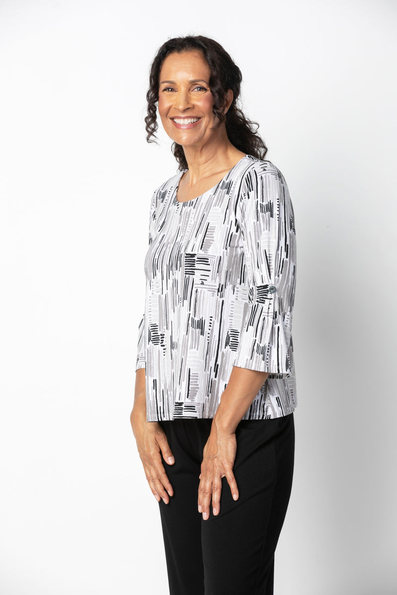 Dove Lines Rayon Swing Top