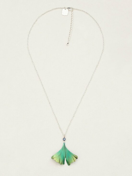 Green Gingko Pendant Necklace