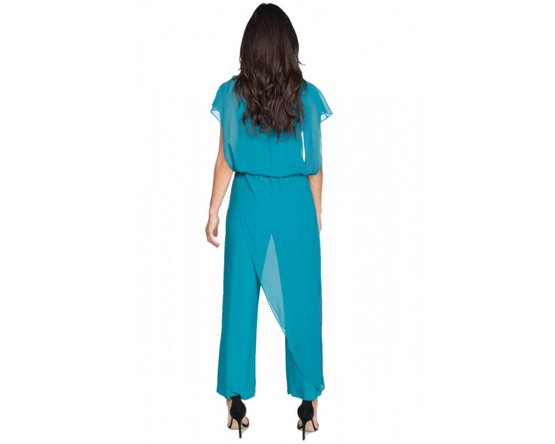 Peacock Overlay Jumpsuit