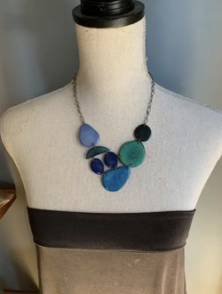 Blues Tagua Bib Necklace