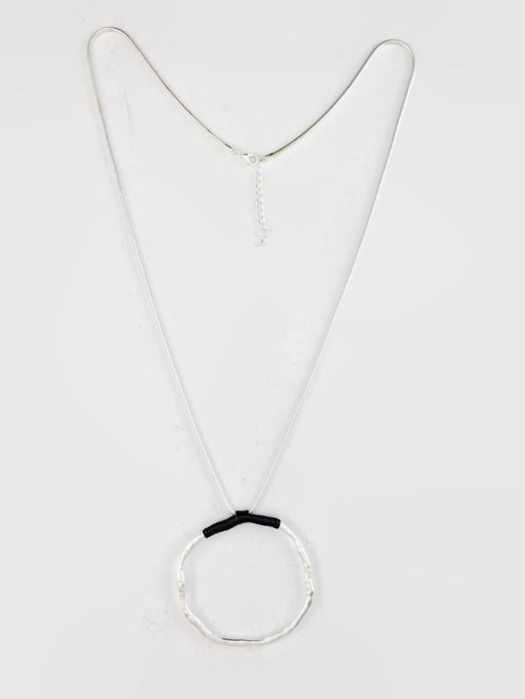 large Hammered Ring Necklace